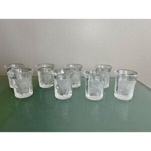 Lalique Set 8 Les Enfants Cordial Aperitif Shot Glasses Cherubs 7 Mint